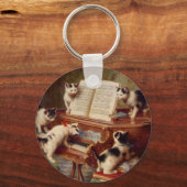 Kittens en Piano Sleutelhanger (Voorkant)
