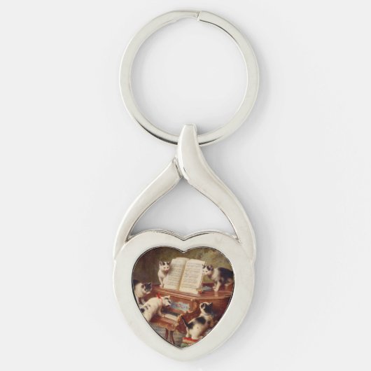 Kittens en Piano Sleutelhanger (Voorkant)