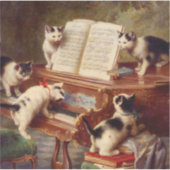 Kittens en Piano Sticker (Voorkant)