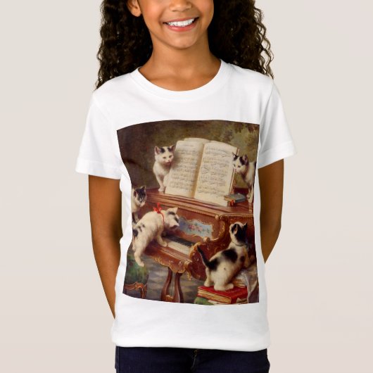 Kittens en Piano T-shirt (Voorkant)