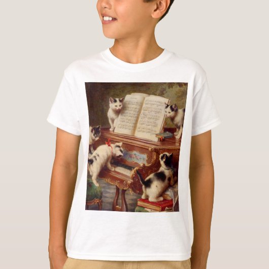 Kittens en Piano T-shirt (Voorkant)
