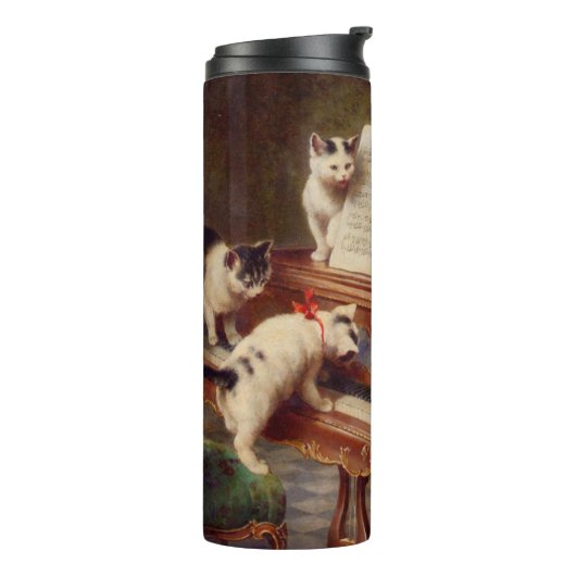 Kittens en Piano Thermosbeker (Gedraaid links)