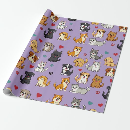 Kittens en Puppies inpakpapier (Uitgerold)