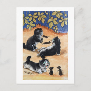 Kittens en Rats, Louis Wain Briefkaart