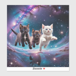 Kittens en ruimte sticker