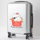 Kittens en Sleigh Sticker (Koffer)