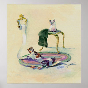 KITTENS EN TOILET PAPIER VAN SHARON SHARPE POSTER