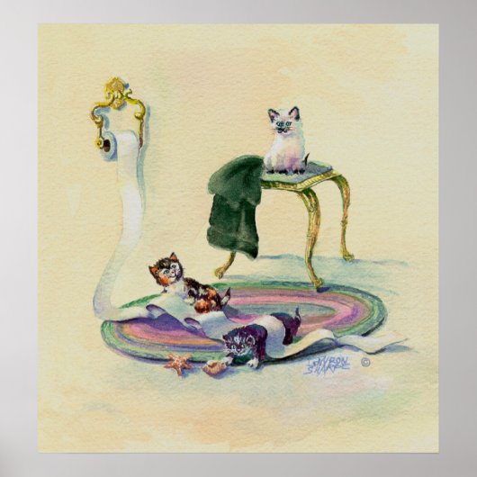 KITTENS EN TOILET PAPIER VAN SHARON SHARPE POSTER (Voorkant)