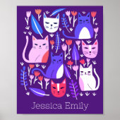 Kittens en Tulpen Schattigee Katten CUSTOM BABY NA Poster (Voorkant)