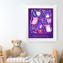 Kittens en Tulpen Schattigee Katten CUSTOM BABY NA Poster