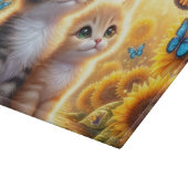 Kittens en zonnebloemen snijplank (Hoek)
