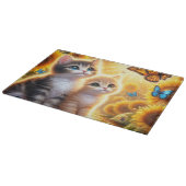Kittens en zonnebloemen snijplank (Hoek)