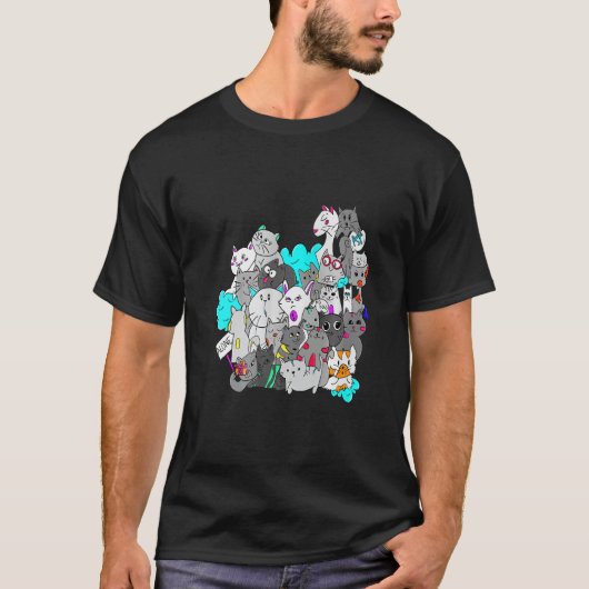 kittens groep feest katten t-shirt (Voorkant)