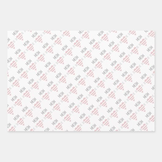 Kittens Hearts en Stripes Inpakpapier Vel (Voorkant)