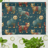 Kittens In Christmas Sweaters  Theedoek (Gevouwen)