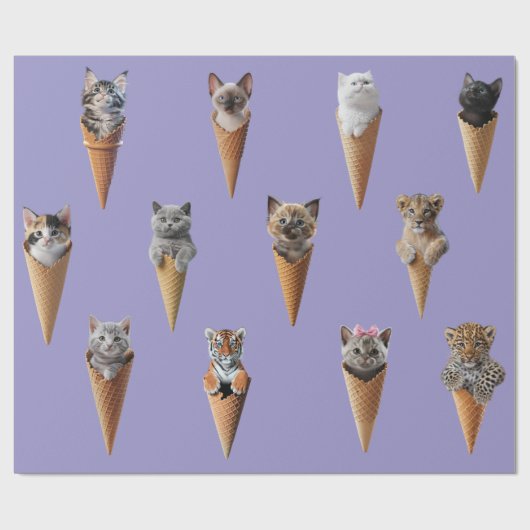 Kittens in Cones Cadeaupapier (Vlak)