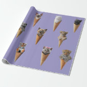 Kittens in Cones Cadeaupapier (Uitgerold)