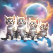 Kittens in de kosmos sticker (Voorkant)