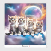 Kittens in de kosmos sticker (Vel)