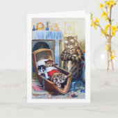 Kittens in de wieg kaart (Gele Bloem)