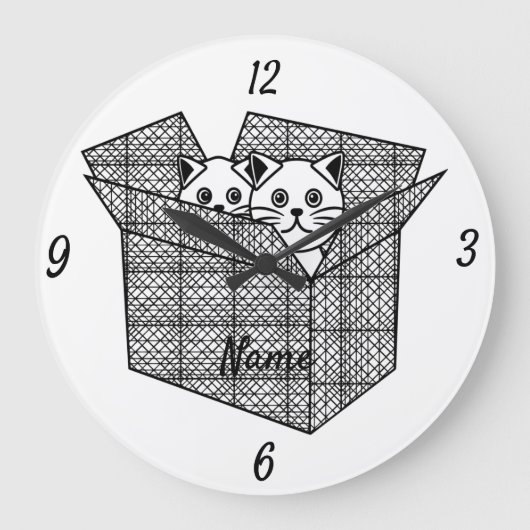 Kittens in een Box Thunder_Cove Grote Klok (Voorkant)