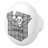 Kittens in een Box Thunder_Cove Keramische Knop (Rechts)