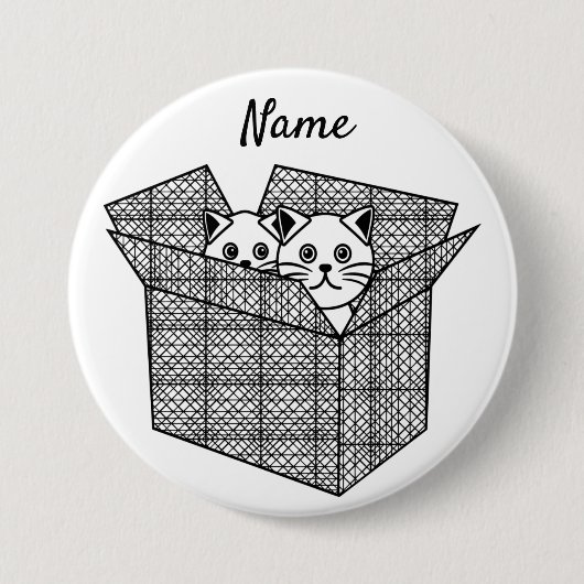Kittens in een Box Thunder_Cove Ronde Button 7,6 Cm (Voorkant)