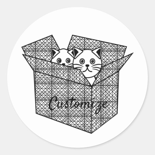 Kittens in een Box Thunder_Cove Ronde Sticker (Voorkant)