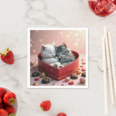 Kittens in een hart Snoep doos Servet (Insitu)