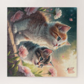 Kittens in een herfsttuin – Knus & Schattig Kat Legpuzzel (Horizontaal)