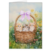 Kittens in een mandje - 5" x 7" Art Kaart (Voorkant)