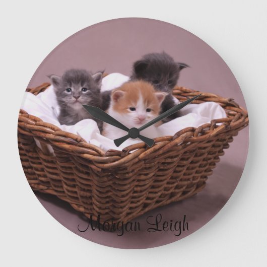 Kittens in een mandje grote klok (Voorkant)
