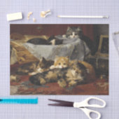 Kittens in een mandje van Charles van den Eycken Tissuepapier (Craft)