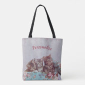  Kittens in een Petten doos personaliseren Tote Bag (Achterkant)