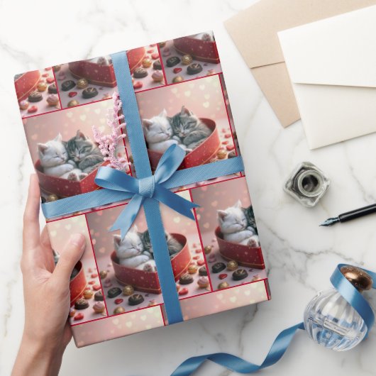 Kittens in een rode hart Snoep doos Cadeaupapier (Geschenken)