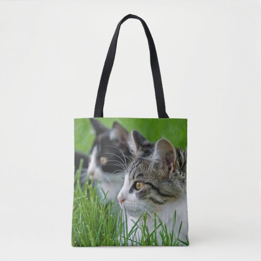 kittens in gras tote bag (Voorkant)