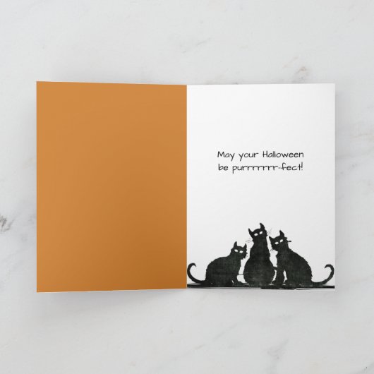 Kittens in Halloween pompoen Kaart (Binnen)