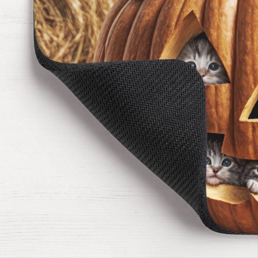 Kittens in Halloween pompoen Muismat (Hoek)