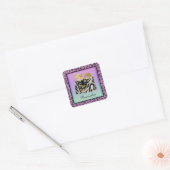 Kittens in Handtas Paarse Leopard Print Stickers (Envelop)