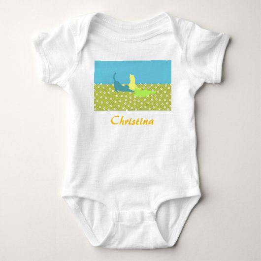 Kittens In Het Gras Baby Body Romper (Voorkant)