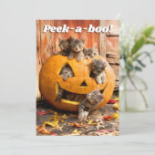 Kittens in Jack-o-Lantern Kaart (Staand voorkant)