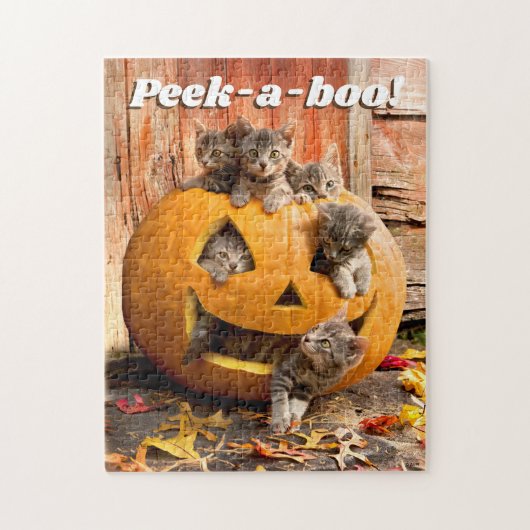 Kittens in Jack-o-Lantern Legpuzzel (Verticaal)