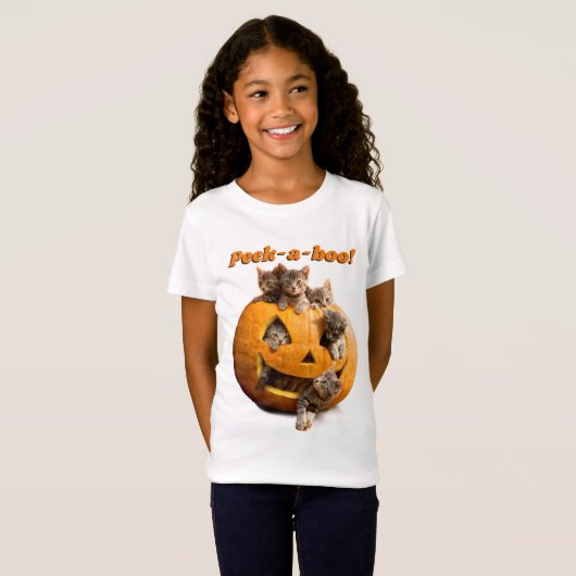 Kittens in Jack-o-Lantern T-shirt (Voorkant volledig)
