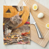 Kittens in Jack-o-Lantern Theedoek (Quarter Fold)