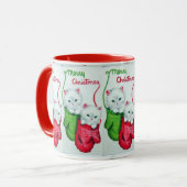 Kittens in Mittens Merry Kerstmis Mok (Voorkant links)