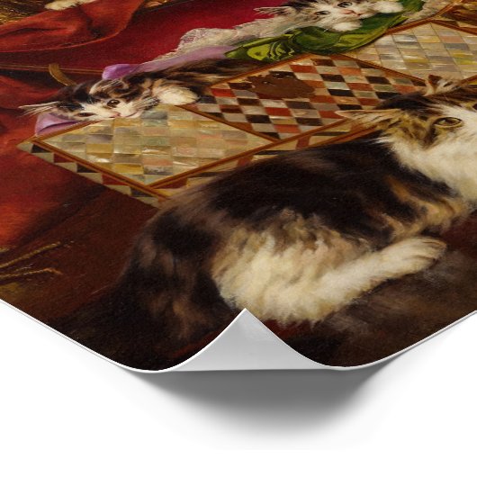 Kittens in naaimand | Jules Leroy Poster (Hoek)