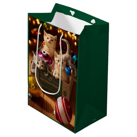 Kittens in Ornament Box Medium Cadeauzakje (Voorkant Gekanteld)