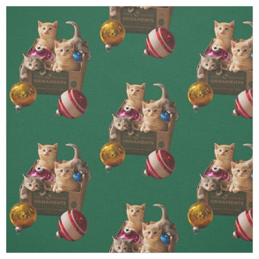 Kittens in Ornament Box Stof (Swatch)