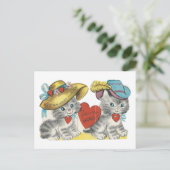  Kittens in Petten Valentijn Copy Feestdagenkaart (Staand voorkant)