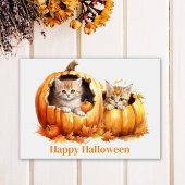 Kittens in Pumpkins Halloween Briefkaart